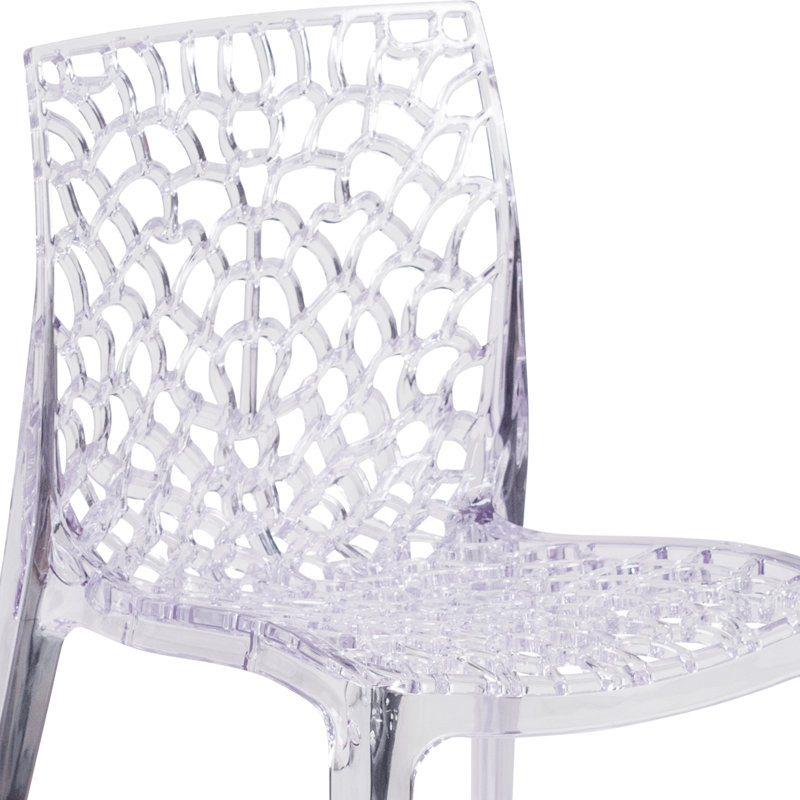 Amelia Transparent Artistic Pattern Stacking Side Chair Set