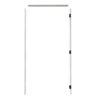 Pine Wood Single Door Jamb Kit, Left-Handed for 80” Door, Adjustable Jamb (Fits up to 36” Wide), Assembly Required, with 3 Sliver Hinges & Door Seal Strips