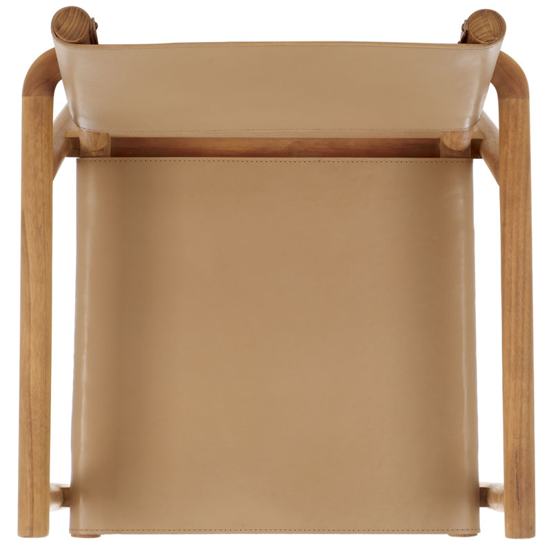Hutson Leather Upholstered Dining Arm Chair, Tan