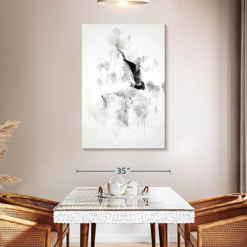 Brampt Stork Black And White, 48" H x 32" W