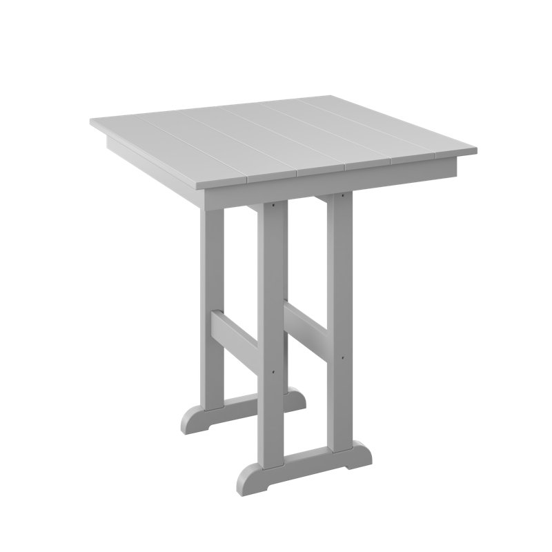  33 "Table carrée" à hauteur de comptoir "blanche, Blanc, H 36 po x l 33 po x P 33 po, Blanc