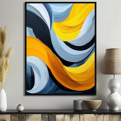 Nynke Blue And Yellow Ocean Steam Lines I - Minimalism Wall Art