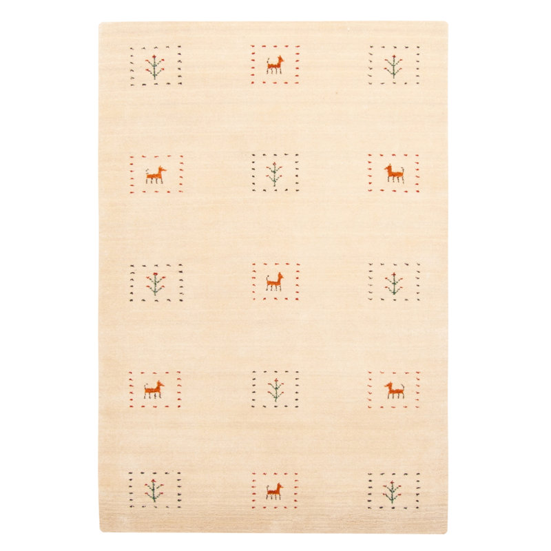 Kashkuli Gabbeh Cream Rug 3'1" x 4'10"