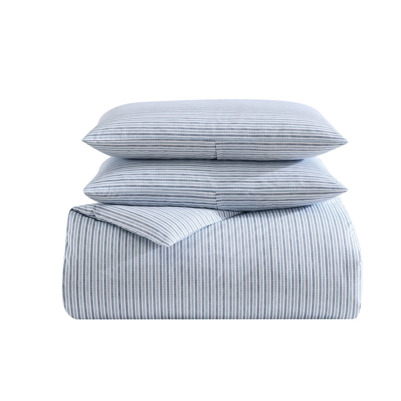 Ensemble de housse de couette en coton percale Eddie Bauer, Housse de couette pour grand lit et 2 taies décor