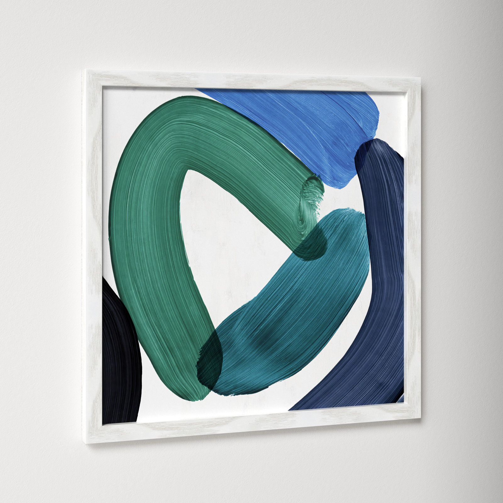 Smooth Bend I Painting, 17" H x 17" W x 0.75" D, White Framed
