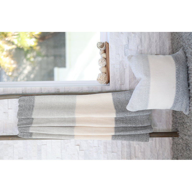 Marl Moss Stripe Striped 20" Throw Pillow, Melange Gray Combo