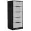 Commode verticale H 42 po, 5 tiroirs, commode verticale / chêne fumé-743985860