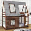 Lit superposé simple en bois avec toit et fenêtres Ojai Kids