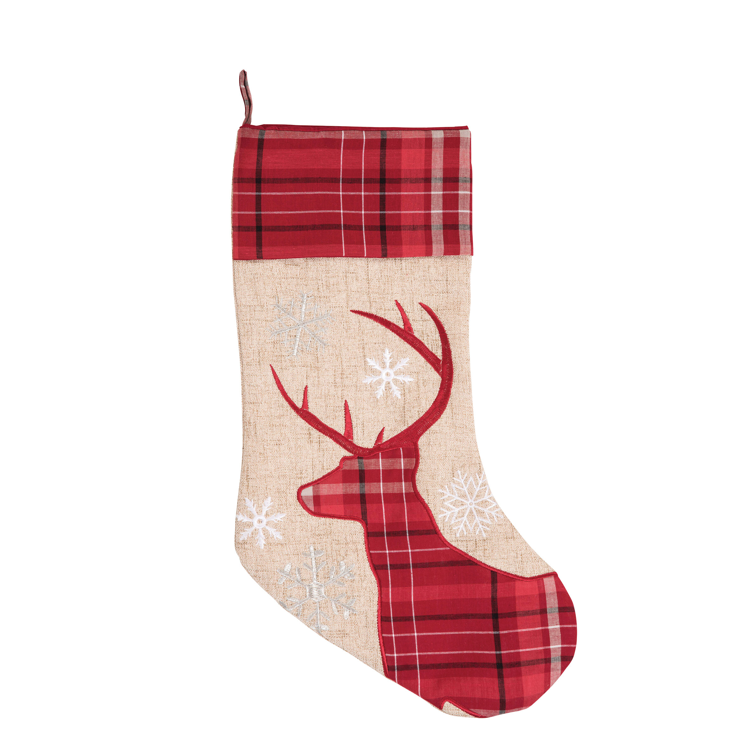 Plaid Christmas Deer Stocking