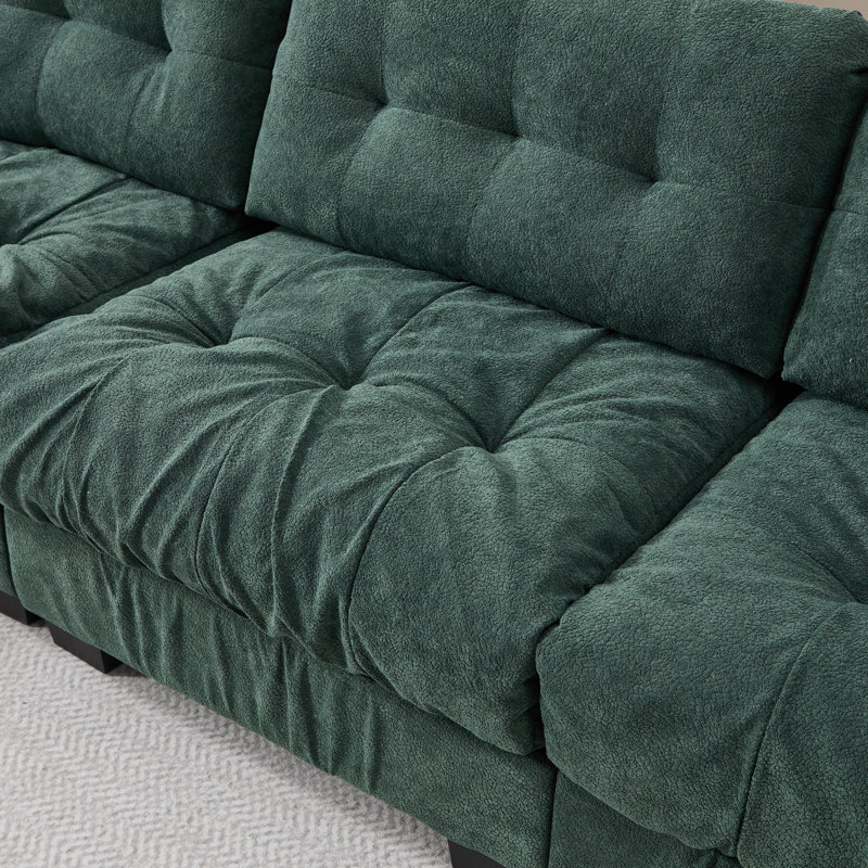 Spacious Deep Seat Sectionals, Wood Frame Modern L Shaped Sofa For Home