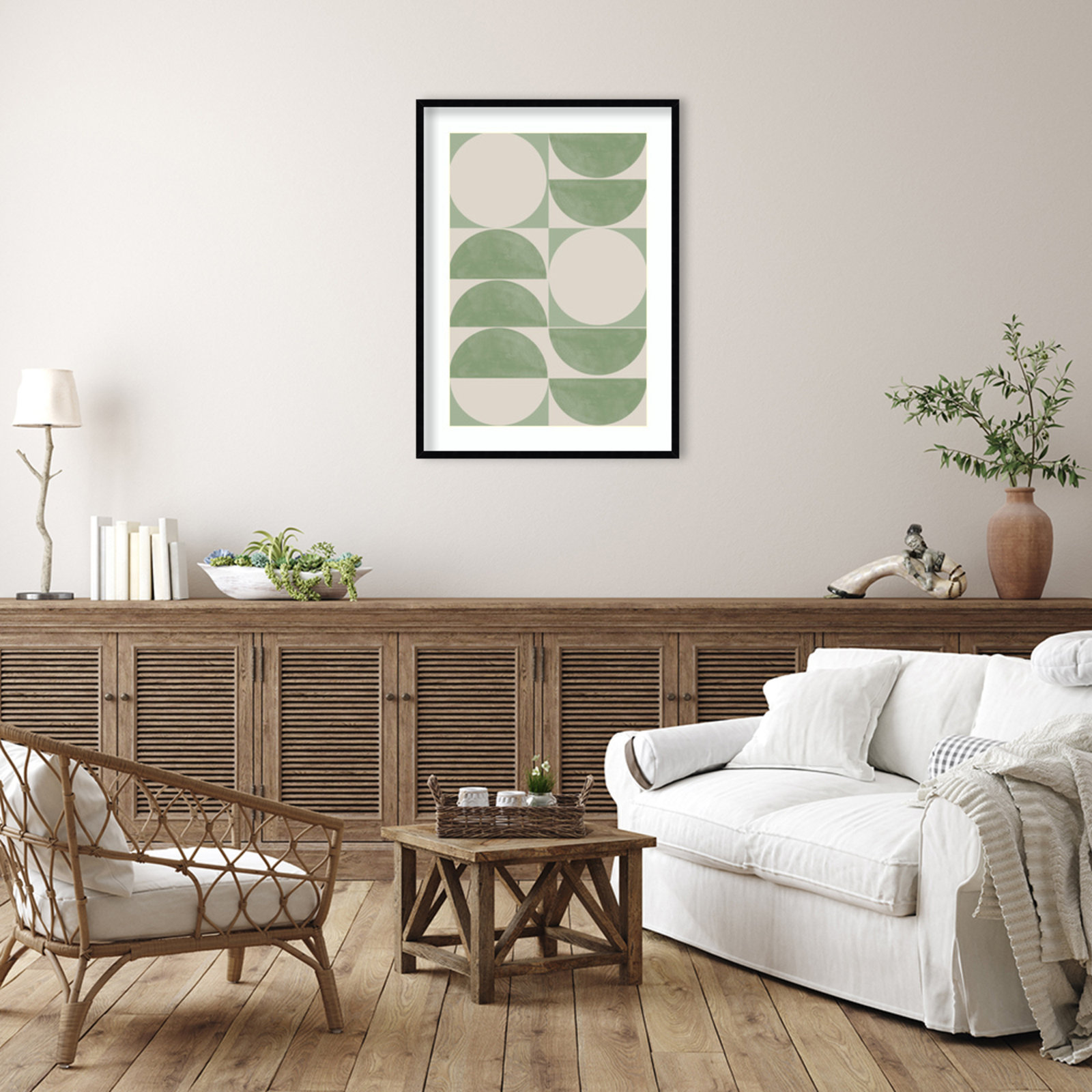 Mid Century Modern 01 Print, Black, 41" H x 30" W