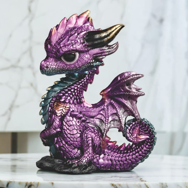 5"H Purple Cute Dragon Figurine
