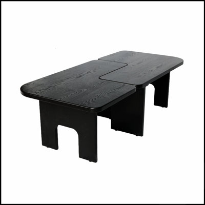 Modern Wooden Nesting Coffee Table Set, 70.86 Inch Extendable Splicing Center Table for Living Room, Space-Saving Accent Furniture with Smooth Surface