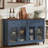 Farmhouse Sideboard Buffet Cabinet With Storage,59" Large Credenza With 4 Glass Doors & 2 Drawers,Adjustable Shelves Console Table,Wood Kitchen Coffee Bar For Dining Room,Living Room-1474769642-1474922012