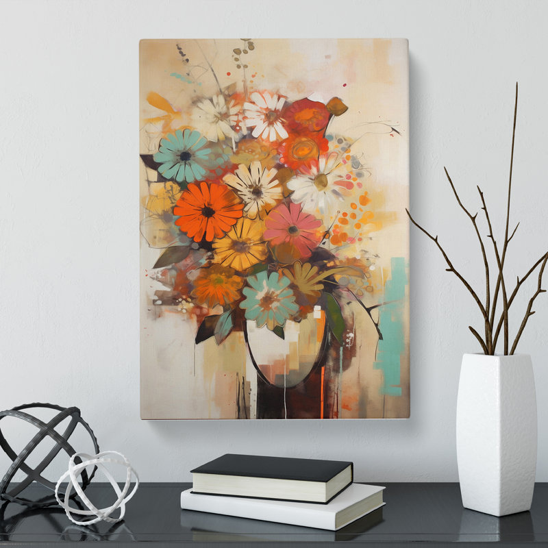 Ataie Flowers Mid Century Modern Vol.2 - Wrapped Canvas Print, 50cm H x 35cm W x 3cm D