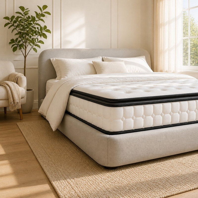 Pocket Spring Mattress with Enhanced 4-Side Foam Edge Support 7-Zone Support & Sleep Cooler, Medium Firm, Super King (6')