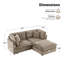 Canapé modulaire rembourré surdimensionné de 82,7 po 3 places avec repose-pieds-1837215983
