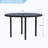 Metal Outdoor Table, Round Table for 6 with Umbrella Hole, Patio Table with Modern Minimalist Design-32091680-32091708