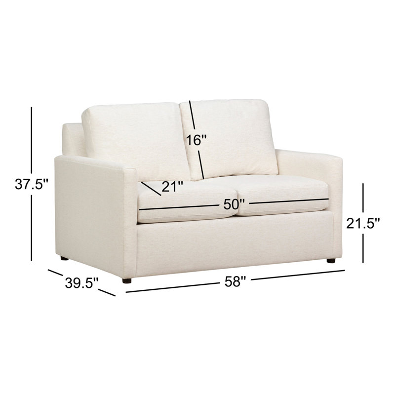 Savannah 58'' Upholstered Loveseat, Nomad Snow Crypton® Chenille
