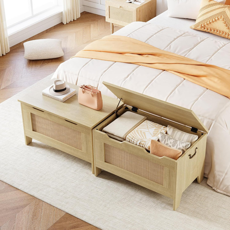Storage Chest, Toy Chest, Kids Wood Large Toy Box, Storage Bench with Safety Hinge, Farmhouse Storage Trunk for Entryway, Living Room, Bedroom, Playroom