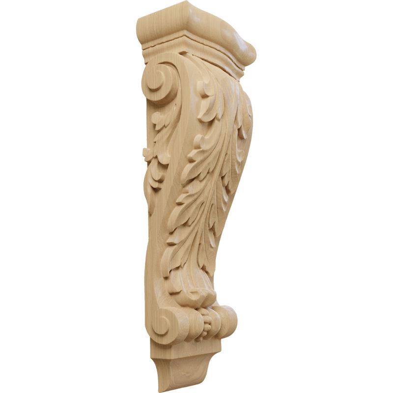 Support en bois / corbeau, 5,25 po x 12 po x 4,75 po, Cerisier