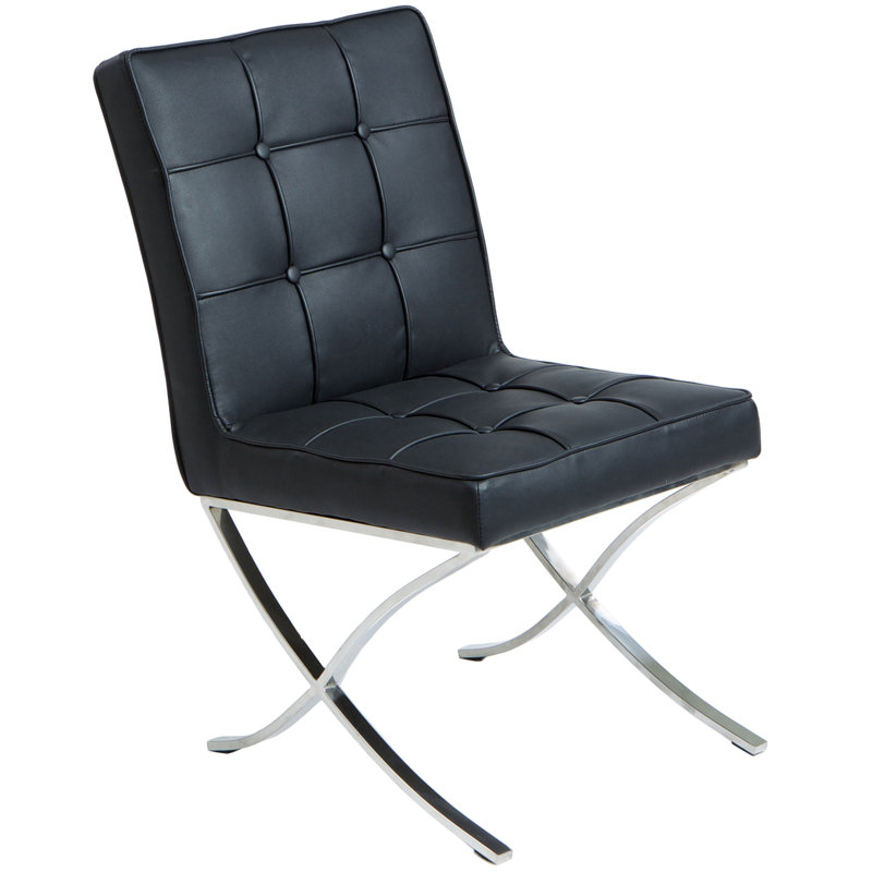 Chaise d'appoint capitonnée Somerville, Noir