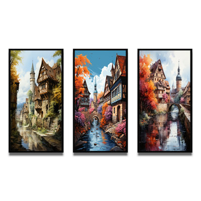 «Allemagne Bavarian Charm», 3 pièces sur toile