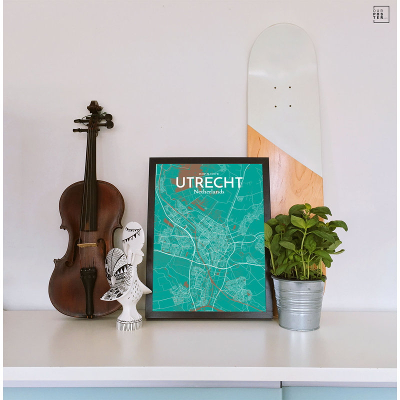 Utrecht City Map - No Frame Print, 50.8cm H x 40.6cm W x 0.13cm D