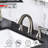 Brushed Nickel Two Handle 3 Hole Widespread Bathroom Faucet - Easy Installation, Pop Up Drain Vanity Bath In With Handles Advanced Ceramic Cartridge, Rust