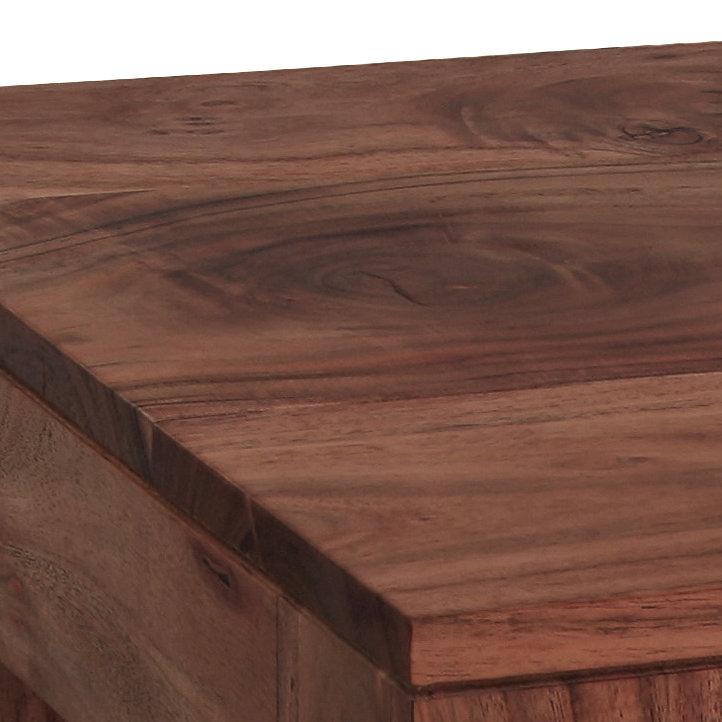 Plumville Solid Wood End Table, Dark Wood