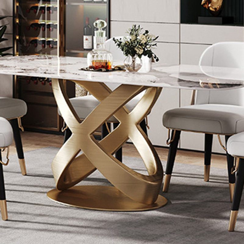 Ensemble de table de salle à manger rectangulaire de luxe de style italien, H 29,5 po x L 70,9 po x l 35,4 po