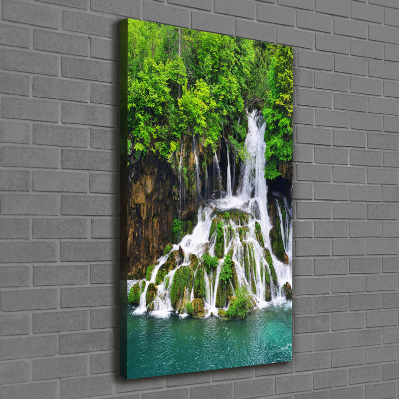 Eton Waterfall In The Forest - Wrapped Canvas Print