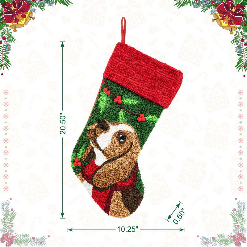 24"L Pink Plush Christmas Stocking