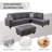 Elsiana 3 Piece Faux Leather Modular Living Room Set, Leather Couch Set-701566412-701566402