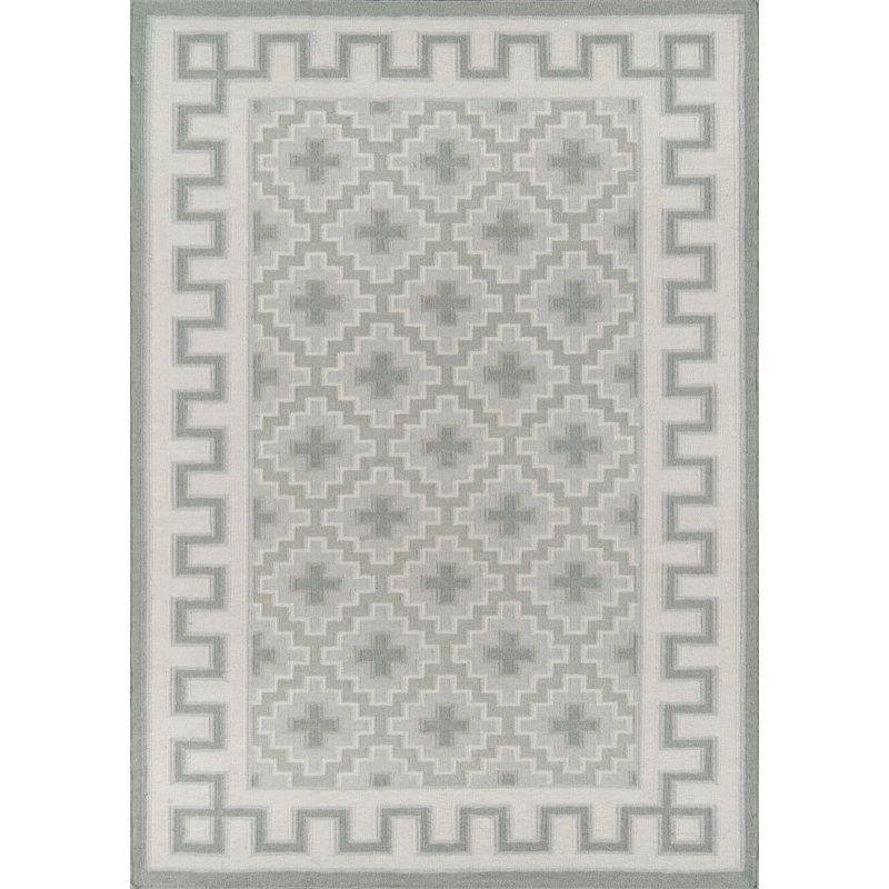 Thompson Wool Oriental Area Rug in Gray, Rectangle 7'6" x 9'6"