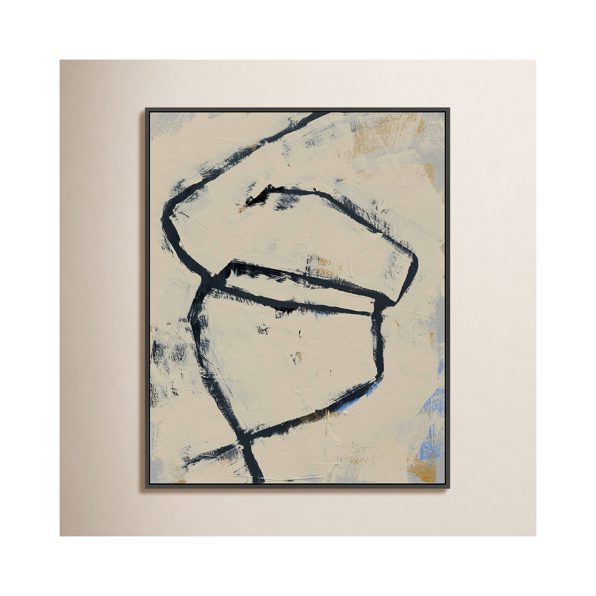 Twisted 2 by Jacques Pilon, Black Framed Canvas, 38" H x 30" W x 1.25" D
