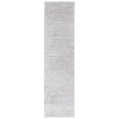 Tapis abstrait en polypropylène / polyester / jute / sisal tissé à la machine Shabbona gris clair / gris