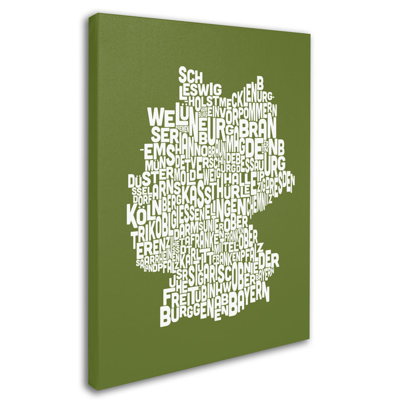 by Michael Tompsett Textual Art Print, 32" H x 22" W x 2" D, Olive