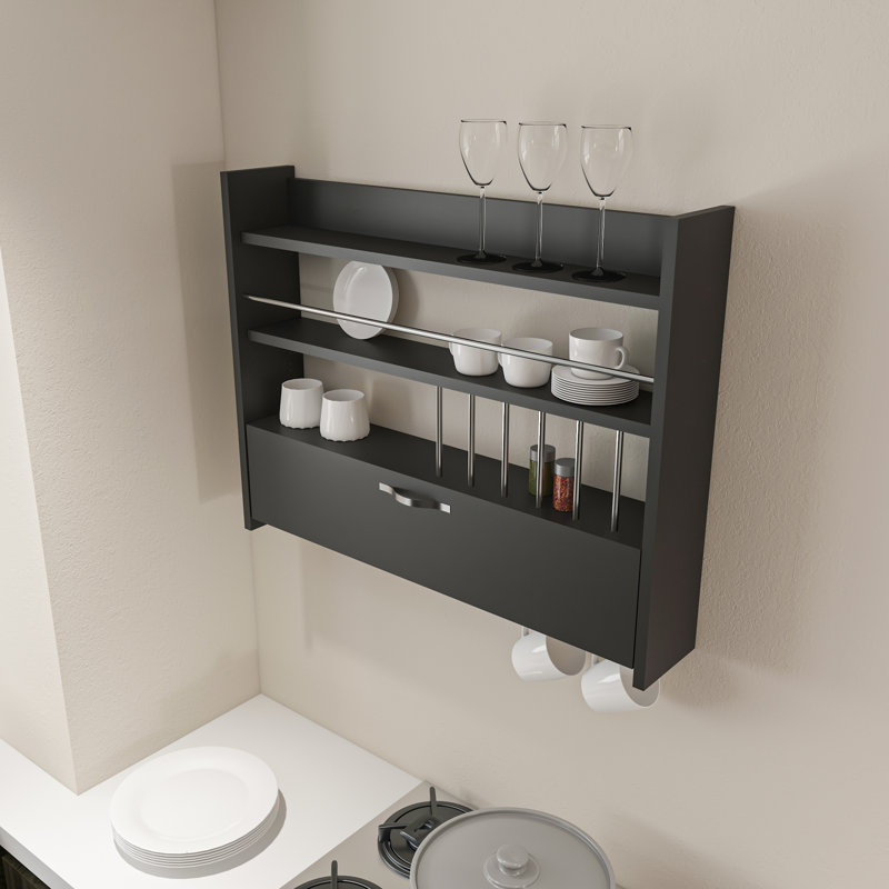 Degraff Cabinet Shelving Rack, Anthracite