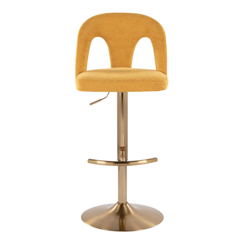 Tabouret de bar réglable, Doré, Jaune