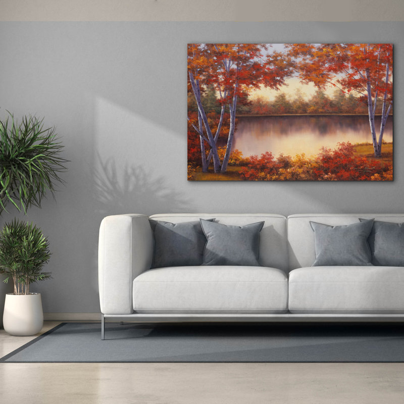 «Red and Gold» par Diane Romanello, art mural sur toile, H 40 po x l 60 po x P 1,5 po