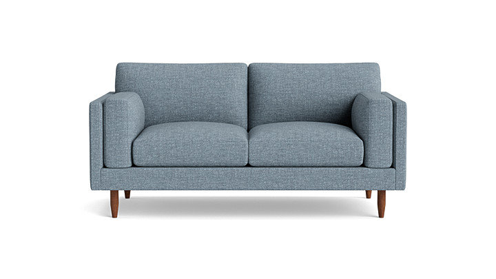 Skinny Fat Loveseat (70"), Performance Velvet - Denim, 70" W