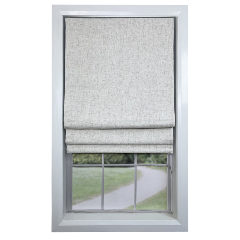 Blackout Roman Shade, Linen, 35" W x 63" L