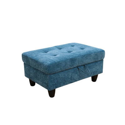 35" W Tufted Fabric Storage Ottoman