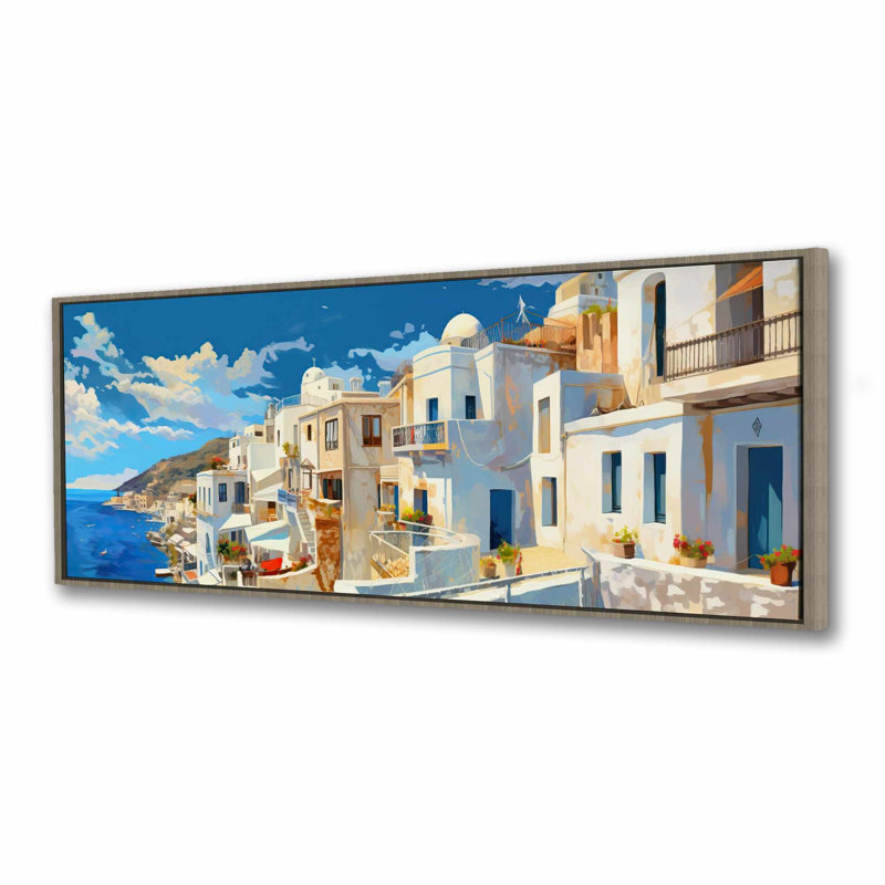 «Blue Sea Coastal», art mural Grèce, H 17,25 po x l 49,25 po