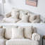 Causeuse coussin beige en coton et lin