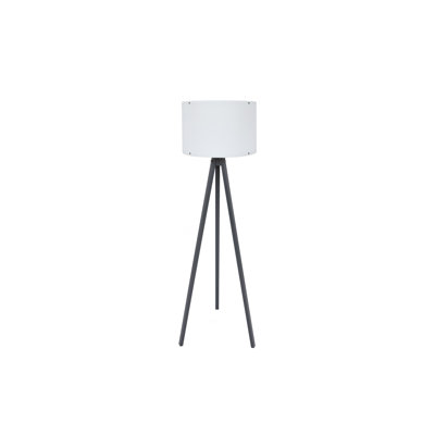 Lampe sur pied scandinave grise de 57,1 po de hauteur et 15,7 po de diamètre | Corps en panneau de fibres à densité moyenne, douille E27 de 40 W maximum, câble de 78,7 po, interrupteur marche / arrêt | Éclairage élégant pour le décor moderne de salon et de chambre à coucher, certifié CE