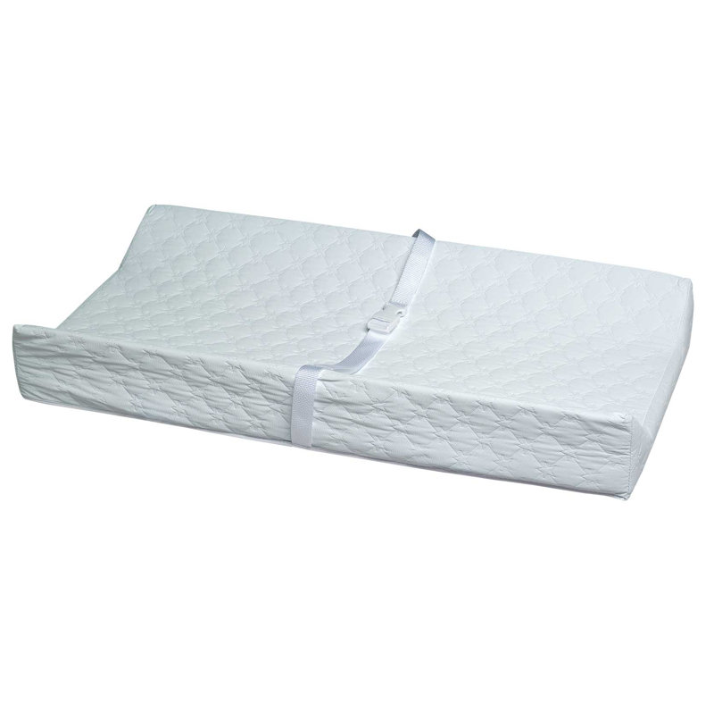 White Quilted Waterproof Contoured Changing Pad