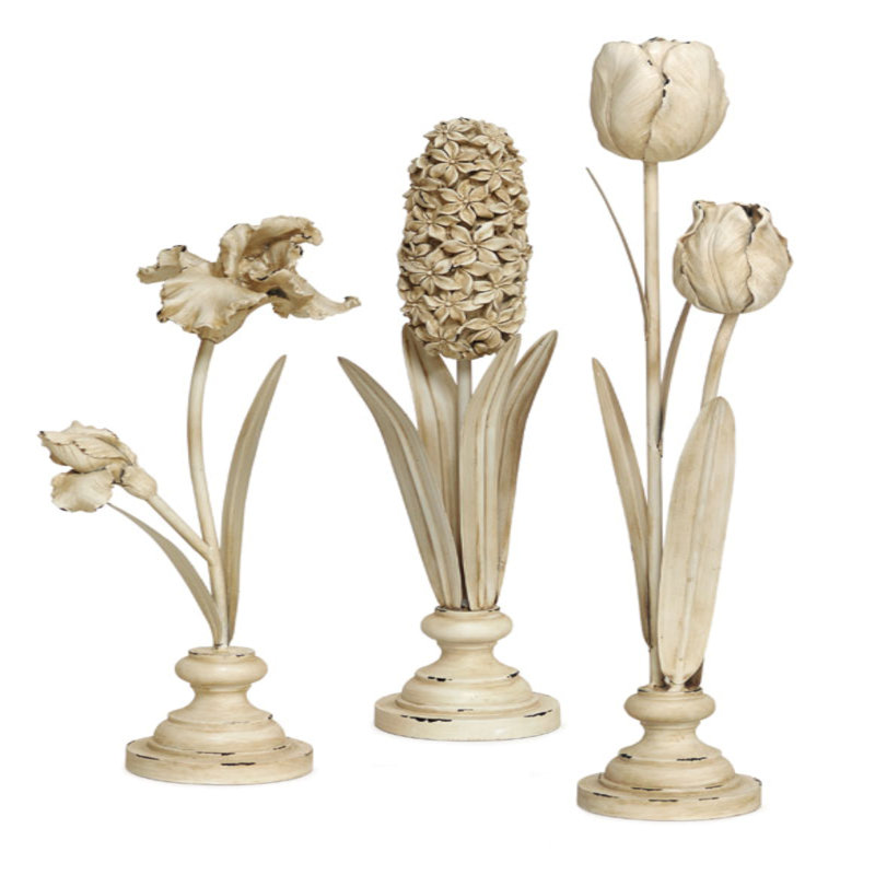 3 Piece Palomo Standing Flowers Sculpture Set