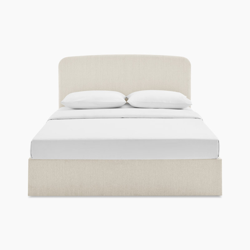 Aemilia Upholstered Ottoman Storage Bed, King, Cream Fabric